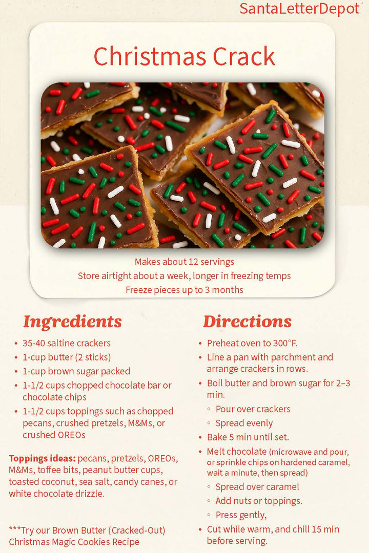 Pieces of glossy chocolate toffee bark with red, green, and white sprinkles on parchment paper.